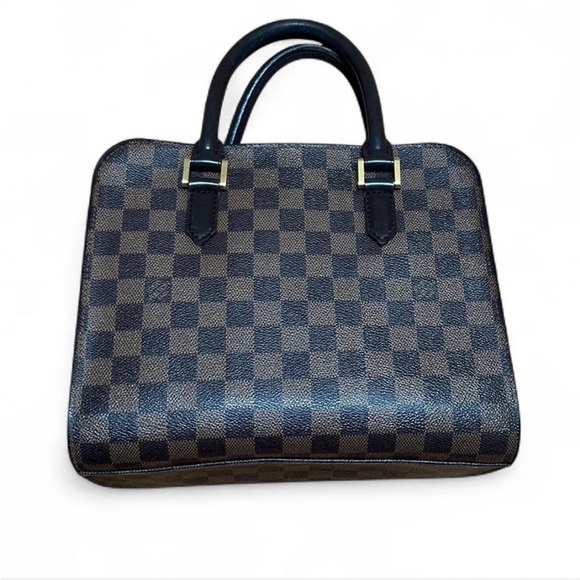 Authentic Vintage Louis Vuitton Damier Ebene Triana top handle satchel handbag - Picture 1 of 6